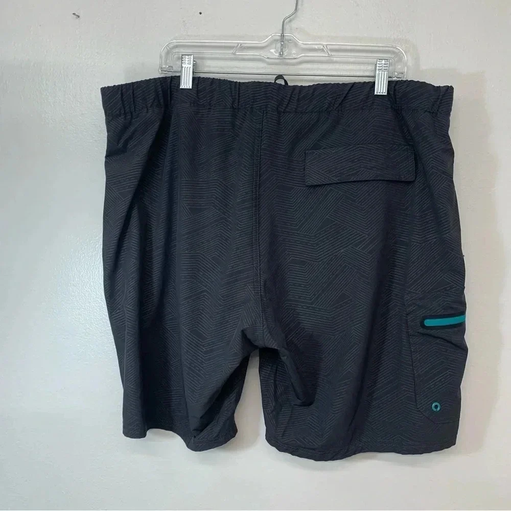 Zepoxpo Mens Swim Trunks‎ Board Shorts  Size XXL 2XL Gray Brief Pockets Stretch